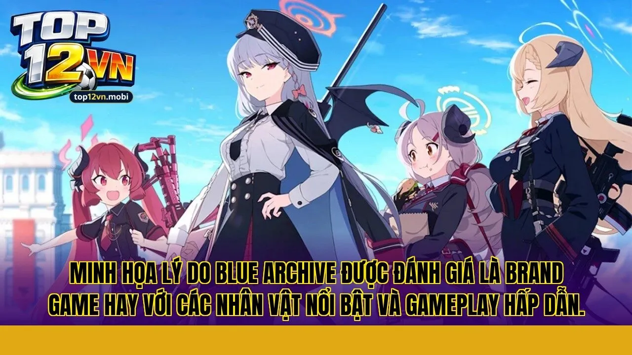 Minh họa lý do Blue Archive được đánh giá là brand game hay với các nhân vật nổi bật và gameplay hấp dẫn.