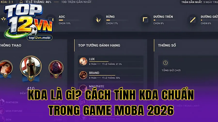 KDA là gì? Cách tính KDA chuẩn trong game MOBA 2026